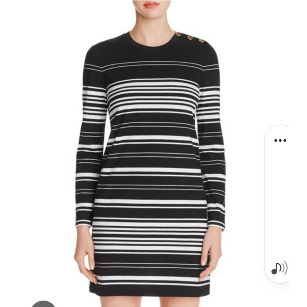 Tory Burch Mariana Black and White Striped Dress size XS